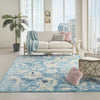 Tranquil TRA02 Turquoise Area Rug by Nourison Corner Image