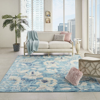 Tranquil TRA02 Turquoise Area Rug by Nourison Corner Image