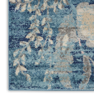 Tranquil TRA02 Turquoise Area Rug by Nourison Texture Image