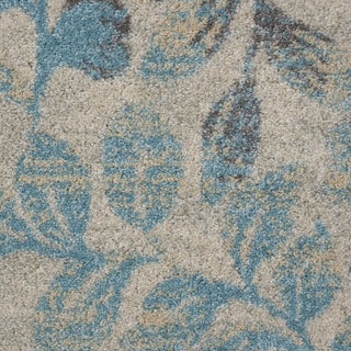 Tranquil TRA03 Ivory/Turquoise Area Rug by Nourison Swatch Image