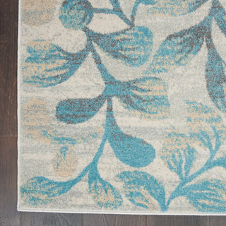 Tranquil TRA03 Ivory/Turquoise Area Rug by Nourison Detail Image