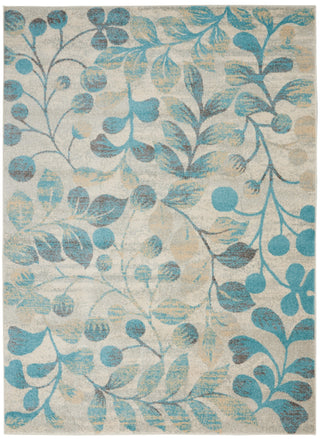 Tranquil TRA03 Ivory/Turquoise Area Rug by Nourison Main Image