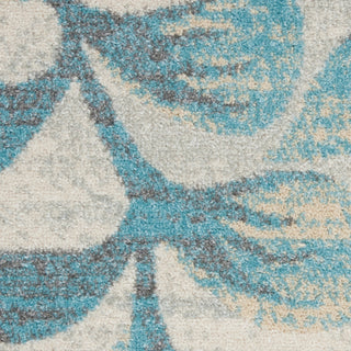 Tranquil TRA03 Ivory/Turquoise Area Rug by Nourison Swatch Image