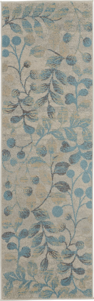 Tranquil TRA03 Ivory/Turquoise Area Rug by Nourison Main Image