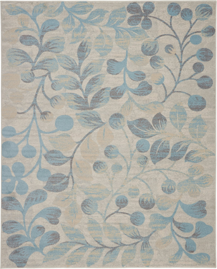 Tranquil TRA03 Ivory/Turquoise Area Rug by Nourison main image