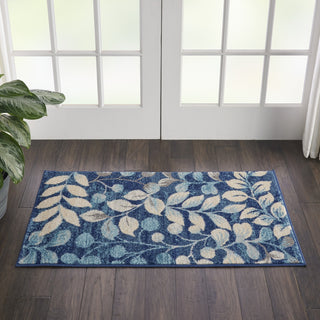 Tranquil TRA03 Navy Area Rug by Nourison Corner Image