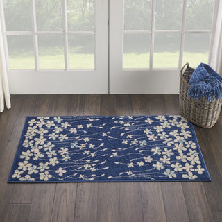 Tranquil TRA04 Navy Area Rug by Nourison Corner Image