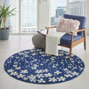 Tranquil TRA04 Navy Area Rug by Nourison Corner Image