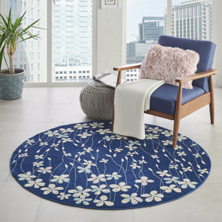 Tranquil TRA04 Navy Area Rug by Nourison Corner Image