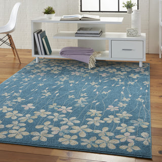 Tranquil TRA04 Turquoise Area Rug by Nourison Corner Image