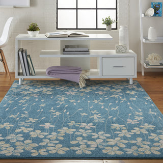Tranquil TRA04 Turquoise Area Rug by Nourison Corner Image