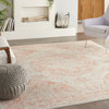Nourison Tranquil TRA05 Ivory/Pink Area Rug Corner Image