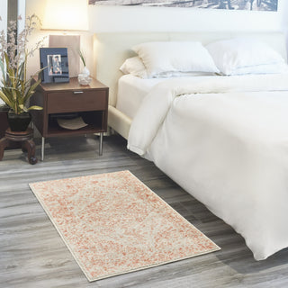 Nourison Tranquil TRA05 Ivory/Pink Area Rug Corner Image