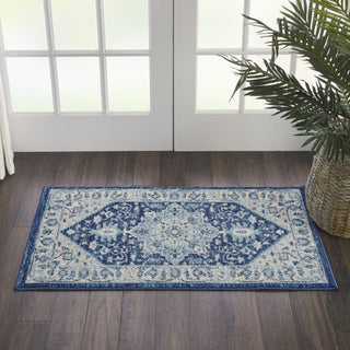 Tranquil TRA06 Ivory/Navy Area Rug by Nourison Corner Image