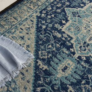 Tranquil TRA06 Ivory/Navy Area Rug by Nourison Corner Image