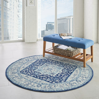 Tranquil TRA06 Ivory/Navy Area Rug by Nourison Room Image Feature