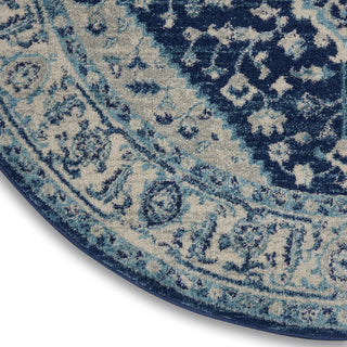 Tranquil TRA06 Ivory/Navy Area Rug by Nourison Texture Image