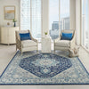Tranquil TRA06 Ivory/Navy Area Rug by Nourison Corner Image