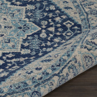 Tranquil TRA06 Ivory/Navy Area Rug by Nourison Corner Image