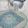 Tranquil TRA07 Ivory/Turquoise Area Rug by Nourison Corner Image