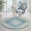Tranquil TRA07 Ivory/Turquoise Area Rug by Nourison Corner Image