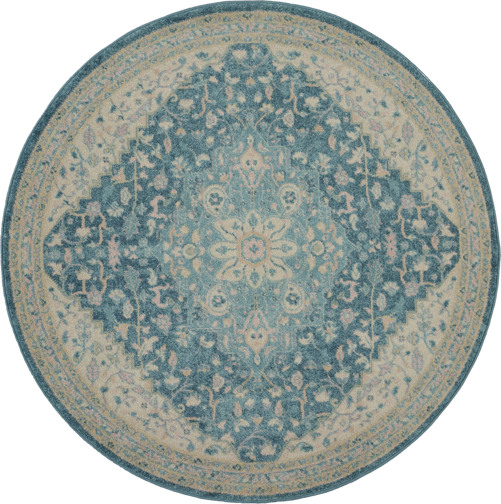 Tranquil TRA07 Ivory/Turquoise Area Rug by Nourison main image