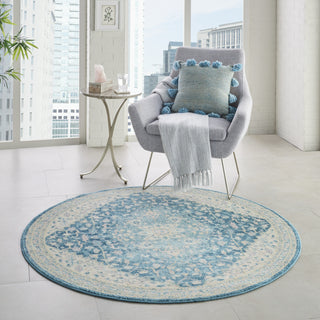 Tranquil TRA07 Ivory/Turquoise Area Rug by Nourison Room Image Feature
