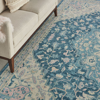 Tranquil TRA07 Ivory/Turquoise Area Rug by Nourison Corner Image