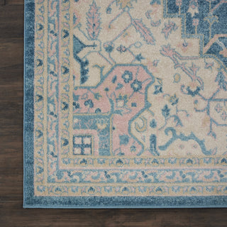 Tranquil TRA07 Ivory/Turquoise Area Rug by Nourison Detail Image