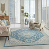Tranquil TRA07 Ivory/Turquoise Area Rug by Nourison Room Image Feature