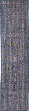 Trans Ocean Avena 7456/33 Panel Stripe Denim Area Rug Runner Image