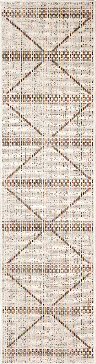 Trans Ocean Avena 7458/12 Diamond Stripe Ivory Area Rug Runner Image