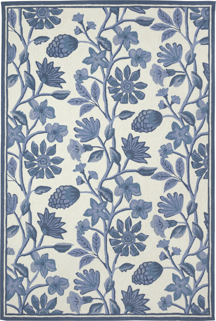 Trans Ocean Capri 1734/03 Floral Vine Blue Area Rug main image