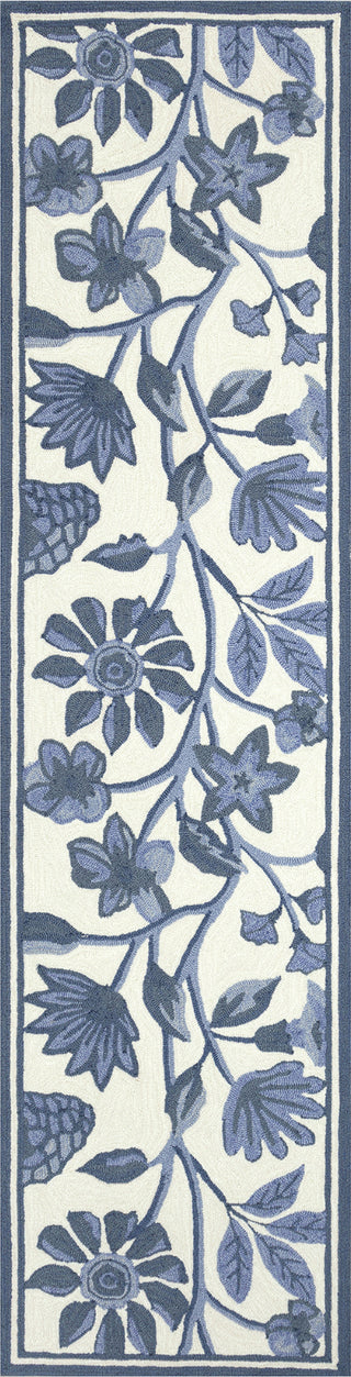 Trans Ocean Capri 1734/03 Floral Vine Blue Area Rug Runner Image