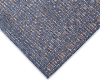 Trans Ocean Avena 7456/33 Panel Stripe Denim Area Rug Corner Image