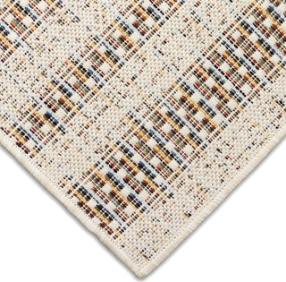 Trans Ocean Avena 7459/12 Mosaic Stripe Ivory Area Rug Corner Image