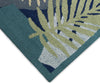 Trans Ocean Capri 1733/33 Patchwork Palms Navy Area Rug Corner Image