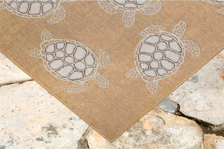 Trans Ocean Carmel 8413/12 Seaturtles Natural Area Rug by Liora Manne 
