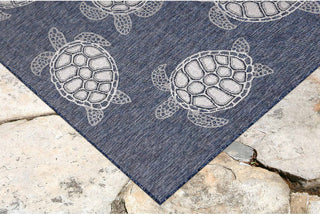 Trans Ocean Carmel 8413/33 Seaturtles Navy Area Rug by Liora Manne 