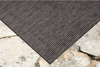 Trans Ocean Carmel 8422/48 Texture Stripe Black Area Rug by Liora Manne 