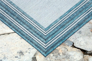 Trans Ocean Carmel 8425/04 Multi Border Blue Area Rug by Liora Manne 