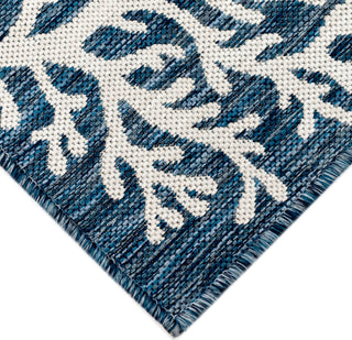 Trans Ocean Carmel 8448/33 Coral Border Blue Area Rug by Liora Manne 