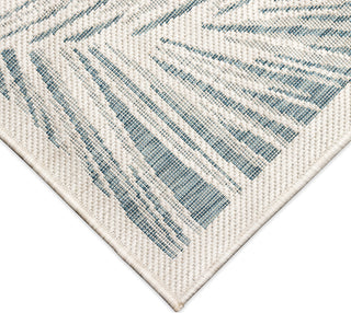 Trans Ocean Carmel 8474/04 Fronds Aqua Area Rug Corner Image