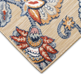 Trans Ocean Canyon 9370/12 Ornamental Flower Sisal Area Rug Corner Image