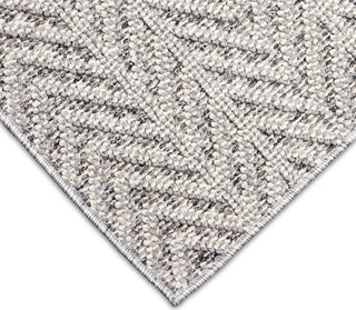 Trans Ocean Dunes 6680/38 Chevron Silver Area Rug Corner Image
