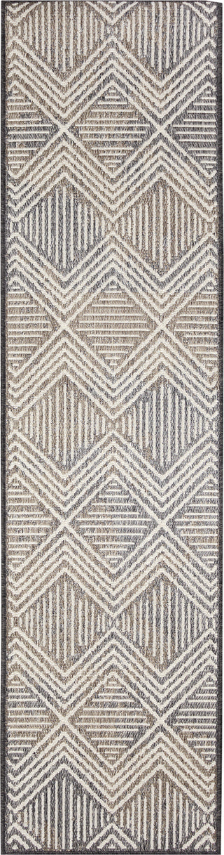 Trans Ocean Cove 6731/47 Diamonds Grey Area Rug Runner Image