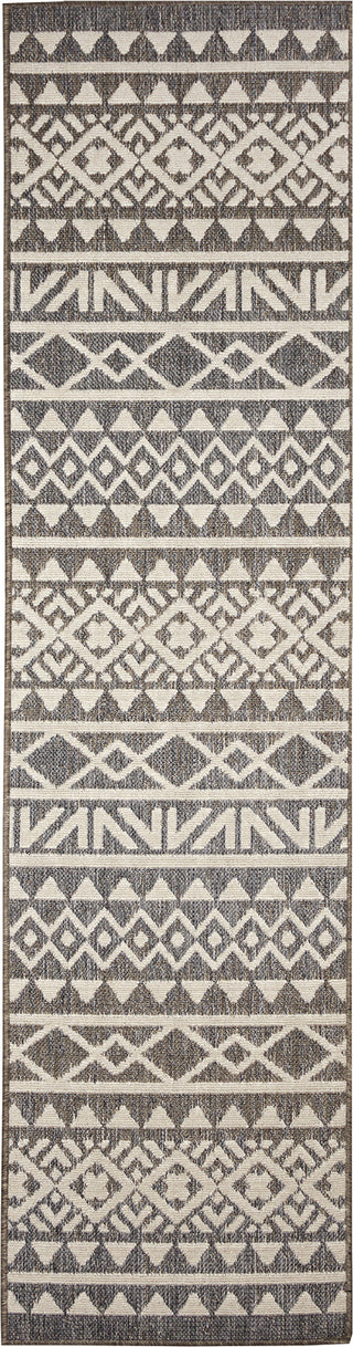 Trans Ocean Cove 6737/47 Peruvian Stripe Grey Area Rug Runner Image