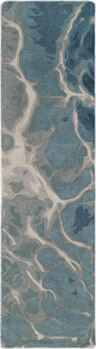 Trans Ocean Corsica 9146/03 Water Blue Area Rug Runner Image