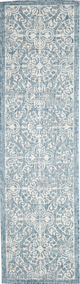 Trans Ocean Carmel 8476/04 Antique Tile Aqua Area Rug Runner Image