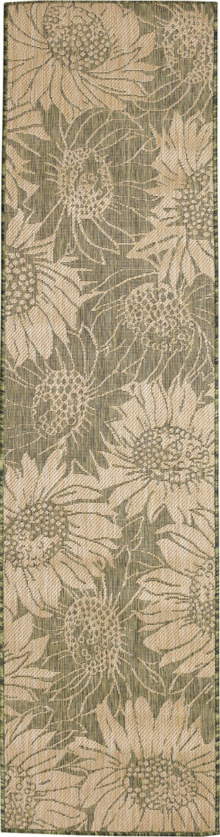 Trans Ocean Carmel 8483/06 Sunflower Field Green Area Rug Runner Image